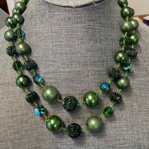 Vendom Emerald Green Double Strand Necklace